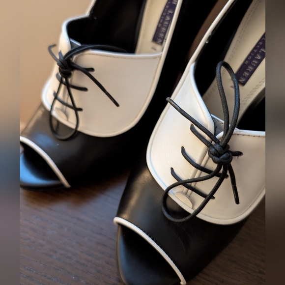 RALPH LAUREN PURPLE LABEL Katia/Spectator Heels W/DUST BAG. - Picture 7 of 16